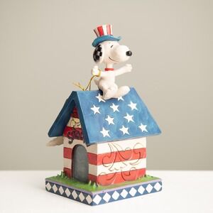 Jim Shore Peanuts Snoopy Home Of The Brave *NEW* Americana Patriotic CottageCore